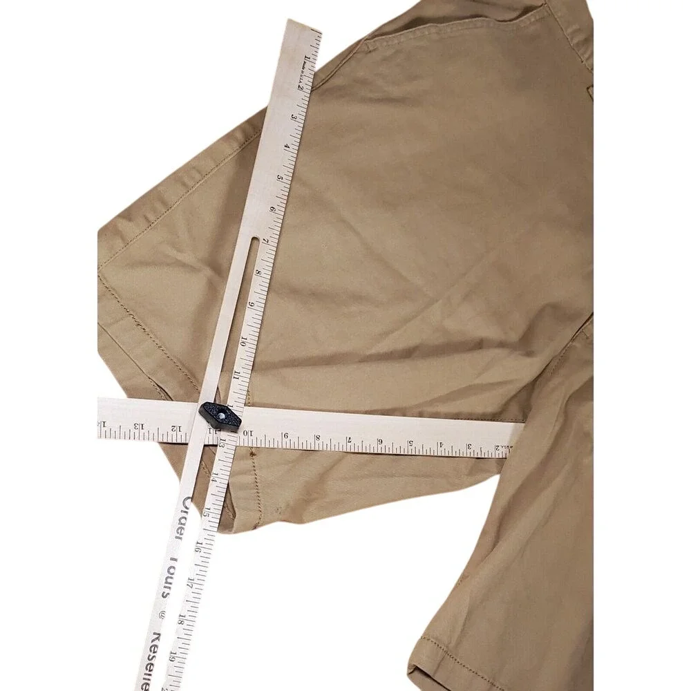 Lincoln Outfitters Flex 42 Mens khaki Flat Front Shorts Casual utility‎